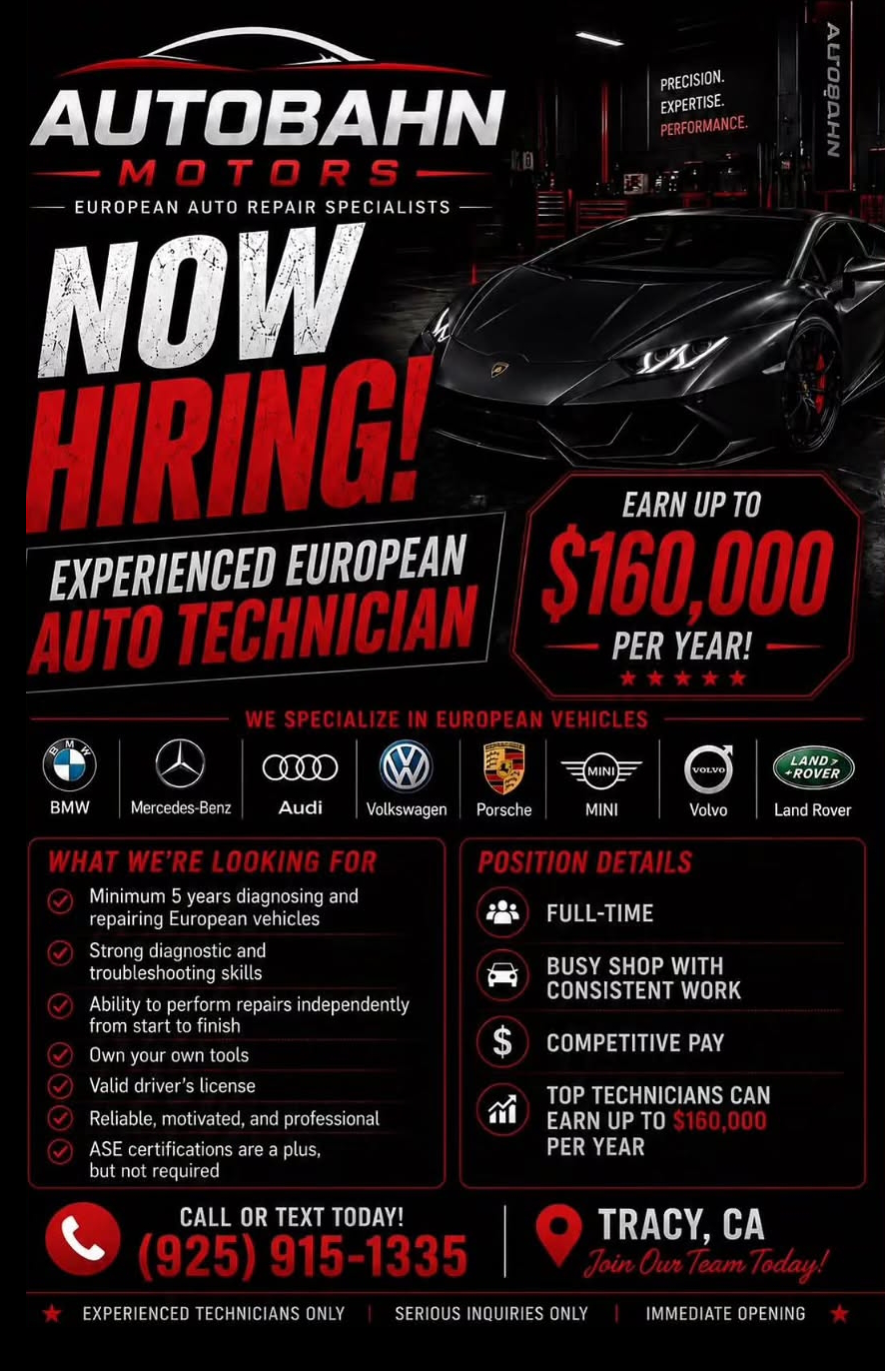 Autobahn Motors hiring flyer